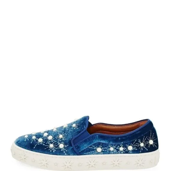 Aquazurra Cosmic Pearls Blue Slip On Sneaker US 6 - Picture 2 of 7